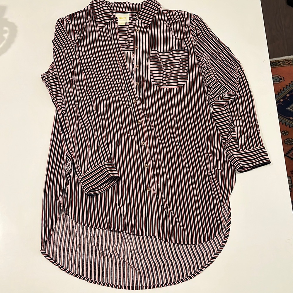 Anthropologie Red & Navy Tunic